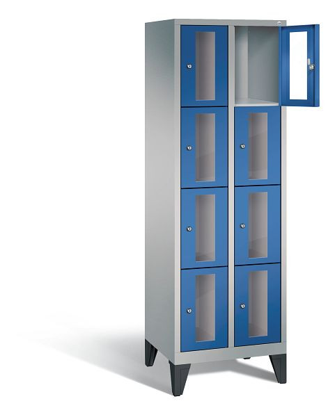 C+P lockerkast Classic, H1850xW610xD500mm, kleur: wit aluminium / gentiaanblauw, 8010A204 S10010