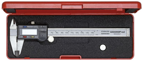 GEDORE rode digitale schuifmaat 153 mm mm/inch, 3301430