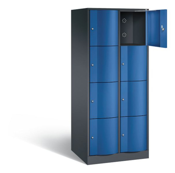 C+P XL lockerkast Resisto, H1950xW772xD640mm, kleur: zwartgrijs / gentiaanblauw, 8470-273 S10024
