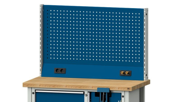 ANKE werkbanken basisstructuur systeemopbouw, 1250 x 107 x 800 mm, RAL 7035/5010, 340.312