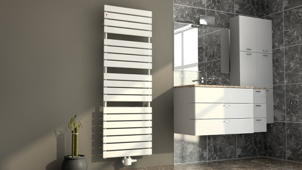 MERT badkamerradiator FLACHO BAD wit, 600 x 1700 mm, middenaansluiting, dwarsbuizen: 4+4+4+8, 5-FLACHO-BAD-10-60x170-M