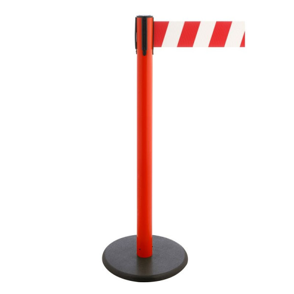 Stein HGS HGS personengeleidingssysteem -P-Line Premium-, rood, rood/wit diagonaal (gearceerd), met bandeindstuk (standaard), bandlengte: 2,3 m, 34244d-1302