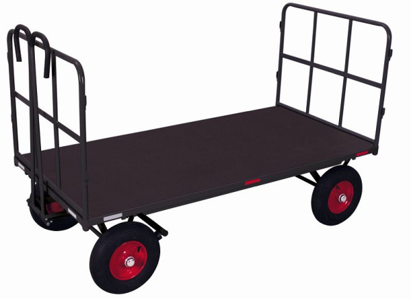 VARIOfit steekwagen met 2 buizengaaswanden, buitenafmetingen: 2.065 x 1.015 x 1.340 mm (BxDxH), wielstel: luchtbanden, zu-42202/AG