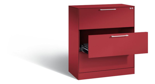 C+P archiefkast Asisto, H1010xB800xD435mm, kleur: robijnrood, beugelgreep, 146043-322 S10022