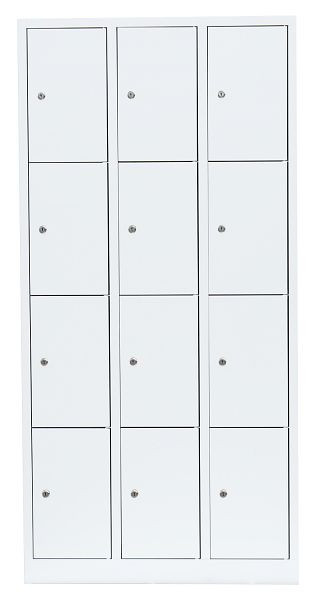 Lüllmann stalen compartimentenkast, 1800 x 885 x 500 mm, signaalwit/signaalwit, 520437