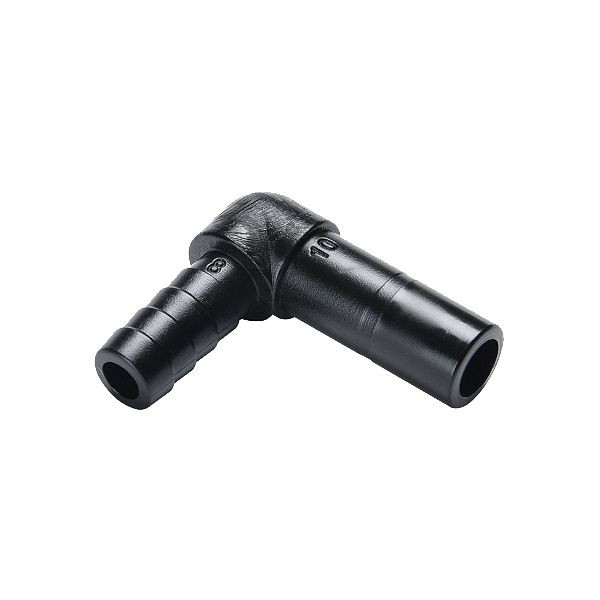 timmer B-WDSrT-10-6-KU-H2O, haakse dubbele plug aan één zijde gereduceerd met mondstuk, gemaakt van kunststof, voor water, VE: 5 stuks, 03080400