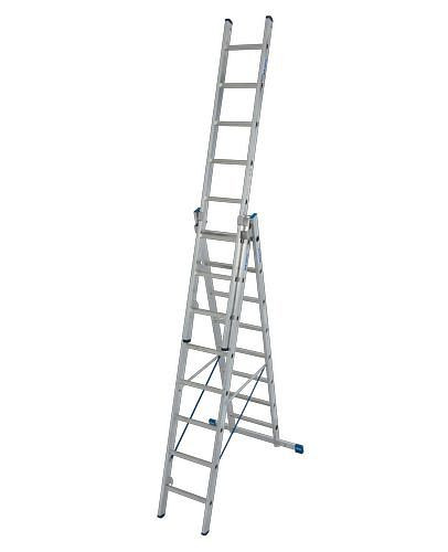 DENIOS Vielzweckleiter aus Aluminium, mit 3 x 8 Sprossen, 137568