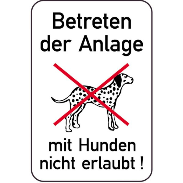 Stenen HGS hondenbord, honden mogen het terrein niet betreden!, 400 x 600 mm, 14884