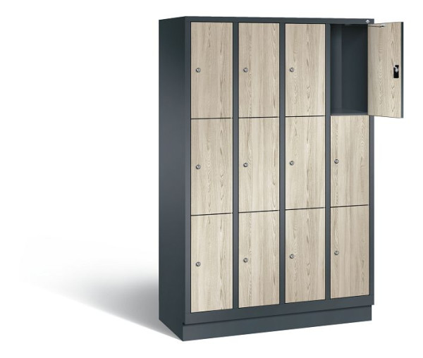 C+P lockerkast Evolo, H1800xB1190xD500mm, kleur: antracietgrijs / decor Sen ash, 48020-403 S10252