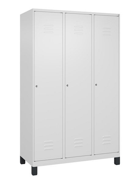 C+P luierkastje Classic PLUS met middenwand, voeten, 3 vakken, 1950x1200x500mm, 9016/9016, cilindersloten, 080010-32F S10005