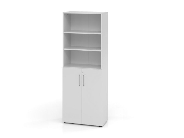Hammerbacher combikast 6OH met deuren 3OH 968T3, romp: grijs / voorkant: grijs, 80 x 42 x 215,4 cm (BxDxH), V968T3/5/5/BS