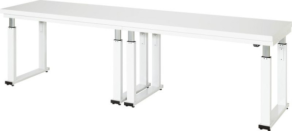 RAU werkbank serie adlatus 600, B3000 x D700 x H740-1140 mm, werkblad met harde laminaatbekleding (HPL), dikte 40 mm, 08-WB-300-070-H
