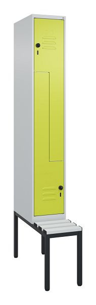 C+P Z-Spind Classic PLUS, met onderbank, 2 vakken, 2120x300x815mm, 7035/0024, draaigrendel, 0800537-102 S10040