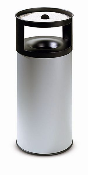 Afval-asbakcombinatie FLORENCE Grijs, B 380 x D 380 x H 900 mm, 390040