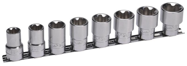 SW stalen dopsleutelinzetstukken, 1/2", EP profiel, EP18-EP32, 8 stuks, 04432L