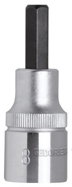 GEDORE rode schroevendraaierbit 1/2", 6-kant, kort SW6mm, lengte 55mm, 3300360