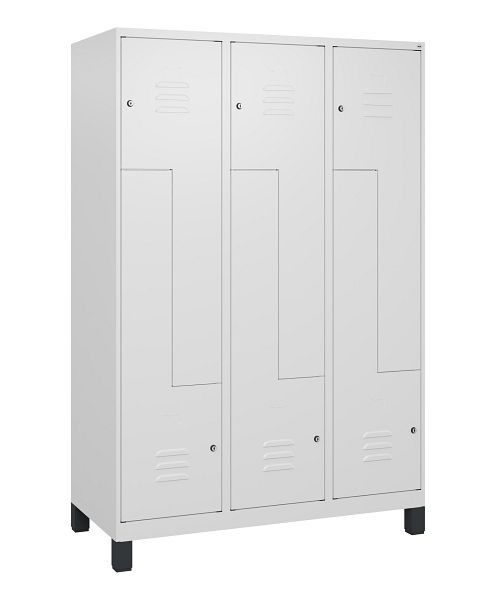 C+P Z-Spind Classic PLUS, voeten, 6 vakken, 1800x1200x500mm, 9016/9016, cilindersloten, 0800137-326 S10029