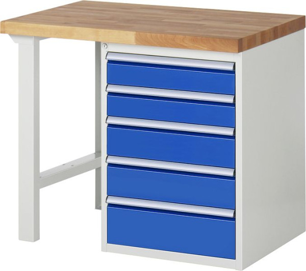RAU werkbank serie 7000 - modulair ontwerp, onderbouwbak (5x laden), 1000x840x700 mm, 03-7513A1-107B4S.11