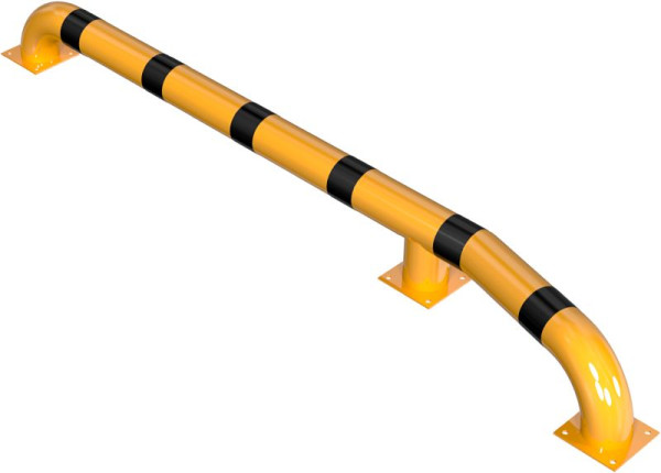 Schake vrachtwageninstaphulp, linkerzijde, gemaakt van Ø152,4x2,9mm ronde buis, totale lengte: ca. 3000mm, voor pluggen, thermisch verzinkt en geel gecoat, 40157LBG