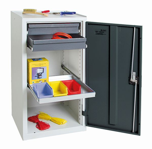 stumpff gereedschaps- en materiaalkast serie 3000, 7035/7016, 2 laden 100 mm, 1 legbord, 3001271