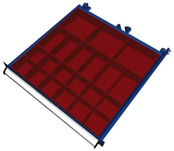 KLW scheidingsmateriaalset voor laden vanaf vakhoogte 75 mm (kasthoogte 52 mm) in SEA kast, kastmaat 572 x 605 mm B x D, SEA-B11-052