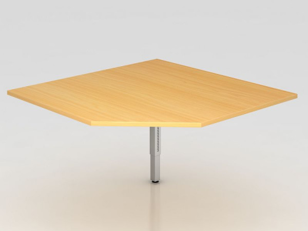 Hammerbacher tussenplaat trapeziumvormig / steunpoot vierkant beuken/zilver, vierkante vorm met afgeschuinde hoek, VRT12/6/S