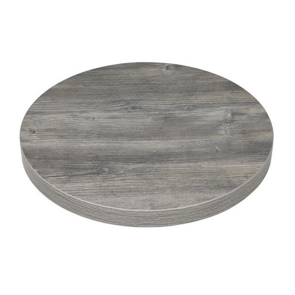 Bolero Voorgeboord Rond Melamine Tafelblad Grijs 600mm, FT292