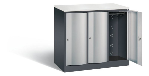 C+P locker Resisto, H1077xW1148xD540mm, kleur: zwart-grijs/wit aluminium, 8271-372 S10066