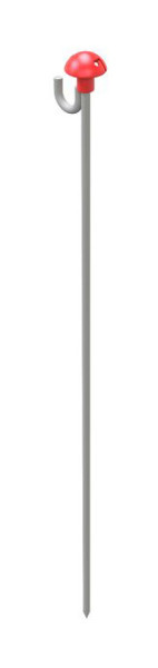 Schake veiligheidshekhouder, d=14mm, lengte: 1200mm, gesmede punt, met beugel en paddestoelbescherming, 35700-P