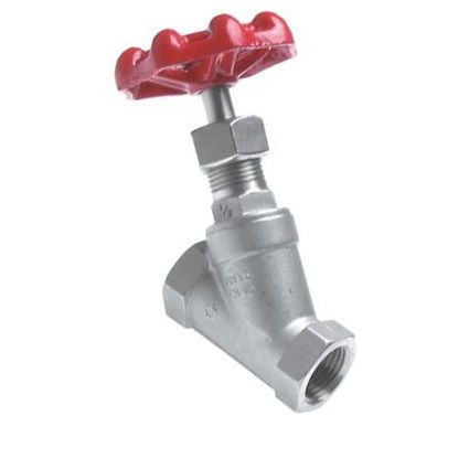 Hamma afsluiter met schuine zitting, 2-weg, G 3/4", PN 40, RVS, 72030503