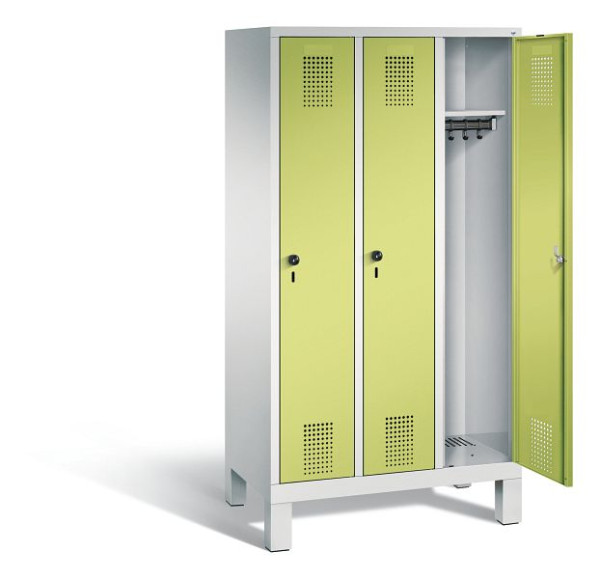 C+P schoollocker Evolo, H1650xB900xD500mm, kleur: lichtgrijs / virid groen, 480106-30 S10025