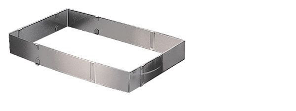 APS bakvorm, 19 x 28 - 34 x 54 cm, hoogte: 5 cm, gemaakt van flexibel RVS, traploos verstelbaar, 00042