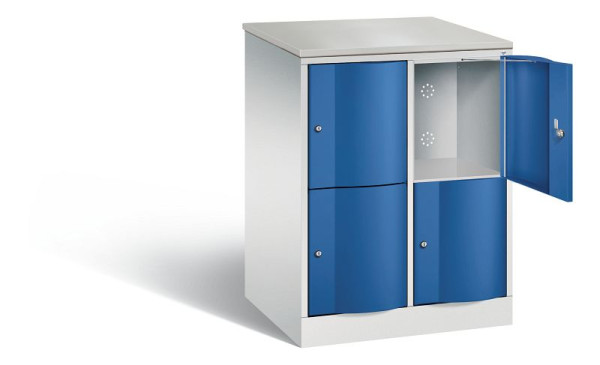 C+P XL lockerkast Resisto, H1077xB772xD640mm, kleur: lichtgrijs / gentiaanblauw, 8472-273 S10050