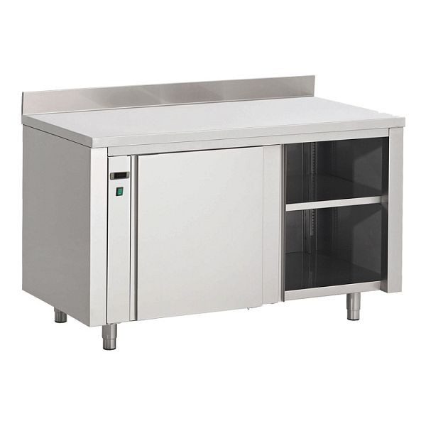 Gastro-Inox RVS AISI 304 verwarmingskast met opstand 1600x700x850mm, digitale thermostaat & temperatuur display, geperforeerde plank, 304.082