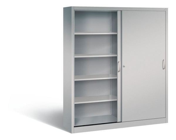 C+P schuifdeurkast Acurado, H1950xB1600xD400mm, kleur: wit aluminium, beugelgreep, 5 FH, 2140-00 S10111