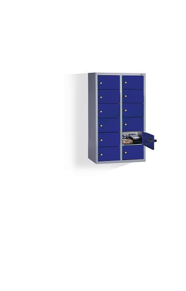C+P kleine locker Intro, H770xW460xD200mm, kleur: lichtgrijs / gentiaanblauw, 80700-231 S10011