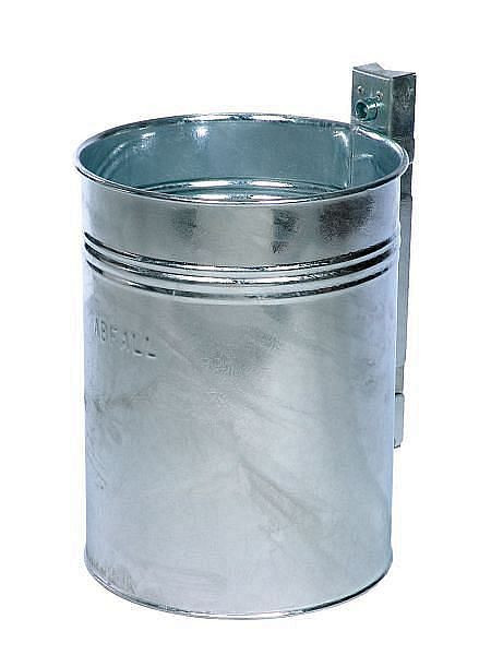 Renner afvalcontainer ca. 35 L, met reliëf "ABFALL", voor wand- en paalbevestiging, thermisch verzinkt, 7000-10FV