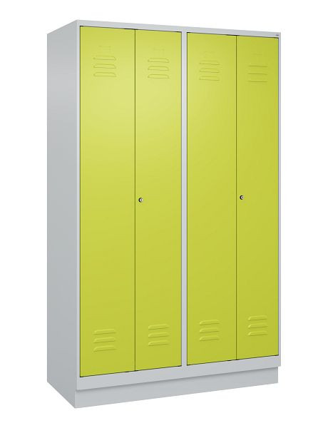 C+P luierkluis Classic PLUS, dubbele locker, onderbouw, 4 vakken, 1950x1200x500mm, 7035/0024, cilindersloten, 080022-40P S10025
