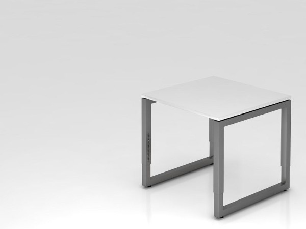 Hammerbacher bureau O-voet vierkant 80x80cm wit/grafiet, rechthoekige vorm met zwevend tafelblad, VRS08/W/G