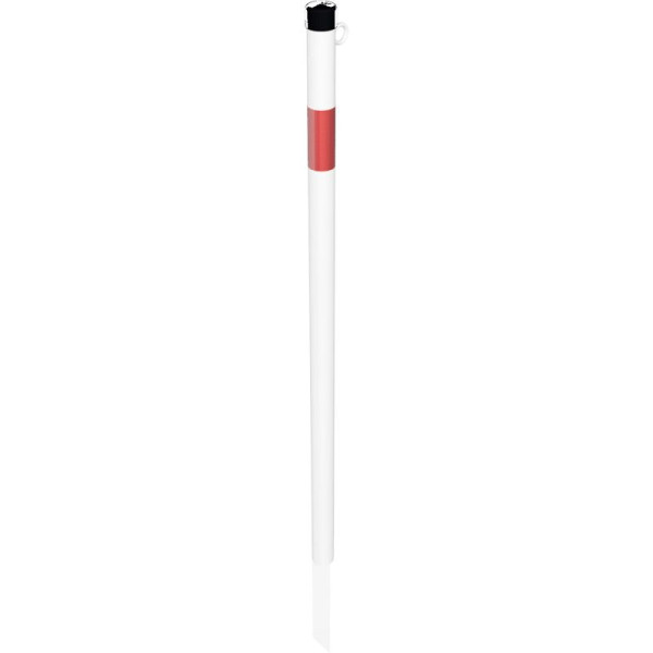 Stone HGS paal voor inclusief -Pollard- Ø 42 mm, verzinkt, wit gecoat/rode reflecterende lichtlijst, 1 oog, 4042eb-1