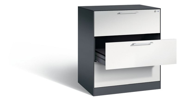 C+P archiefkast Asisto, H1010xB800xD600mm, kleur: zwartgrijs/lichtgrijs, beugelgreep, 146243-322 S10038