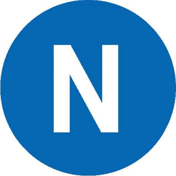 Stein HGS HGS elektrische markering/adermarkering voor nulleider AC-netwerk (N), 25 mm / vel van 15, 30.1521