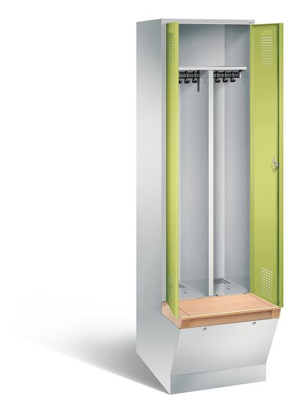 C+P zwart wit kastje Evolo, H2090xW610xD815mm, kleur: lichtgrijs / virid groen, 48056-20 S10316