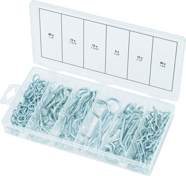 KS Tools assortiment haak- en oogschroeven, 151 stuks, 970.0380