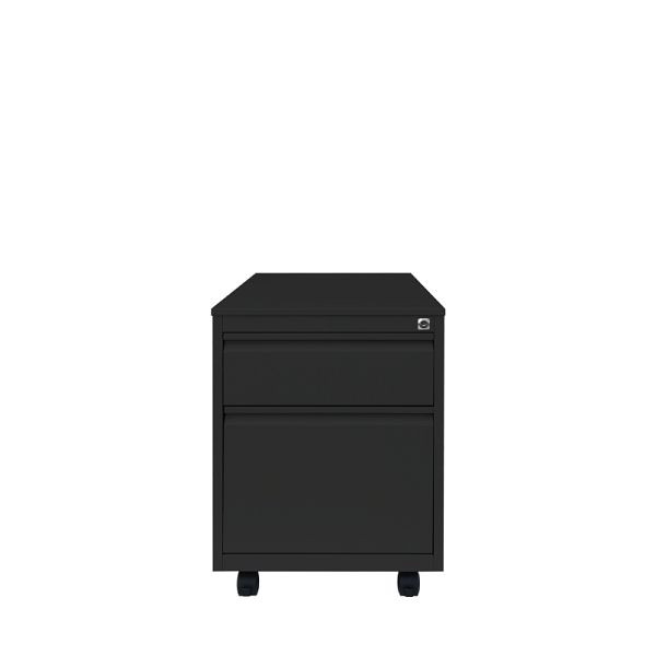 Lüllmann rolcontainer, greeplijst voorzijde, 2 laden, 610 x 460 x 790 mm, diepzwart, 505311