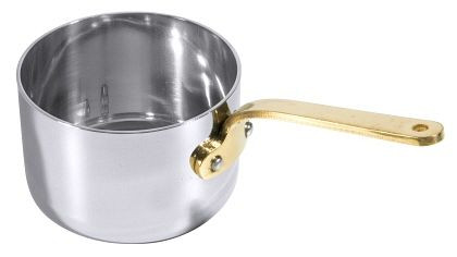 Contacto steelpan, diep 6,5 cm RVS met messing handvat, 3391/070
