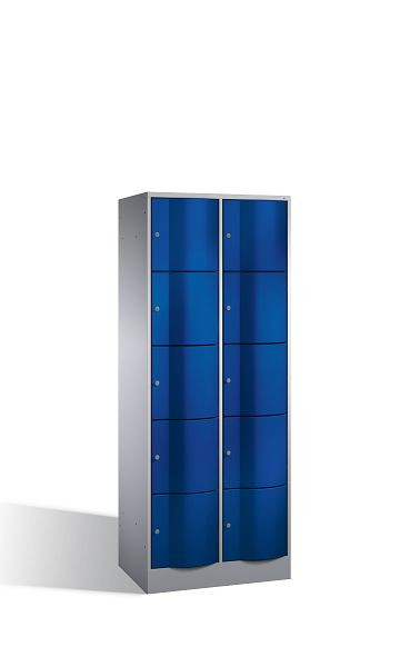 C+P lockerkast Resisto, H1950xW772xD540mm, kleur: wit aluminium / gentiaanblauw, 8570-272 S10712
