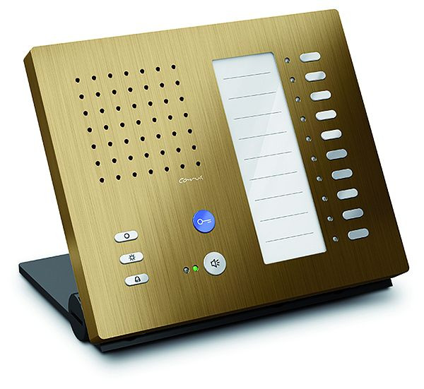 TCS audio binnenstation voor handsfree serie Carus ADAPTO +10 toetsen, tafelapparaat brons, CAI1110-0151