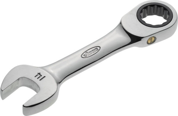 VIGOR ratel-steeksleutel, kort, extern zeskantprofiel, extern dubbel zeskantprofiel, 14 mm, V2828