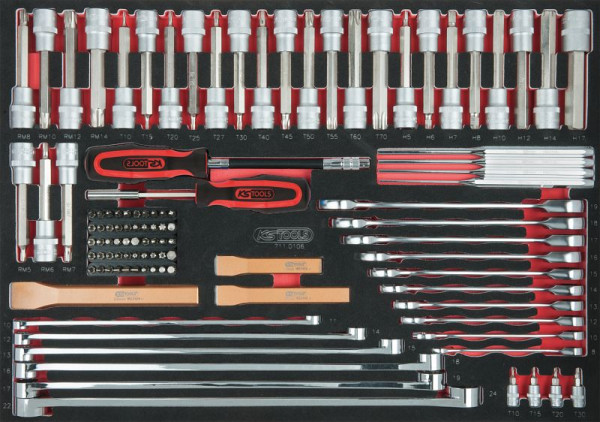 KS Tools beitel, sleutel, bitdoppenset, 106-delig, 1/1 systeeminzet, 711.0106
